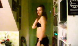 Just my ex-girlfriend is taking shower and smiling in camera