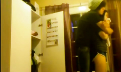 My lovely clothed teen gf is sucking and licking dick