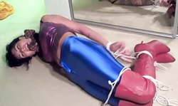 Sexiest bonded bitch in Spandex pants and red leather boots