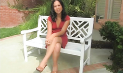 Dick-loving petite teen in red dress gives a good interview