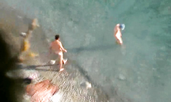 Horny amateur couple is having awesome beach sex in water