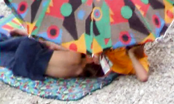 All-natural amateur babe is getting spotted topless