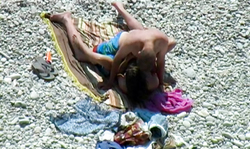 Amateur cutie is enjoying beach sex in the missionary pose