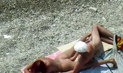 Horny amateur babe is getting a perfect rimjob on the beach