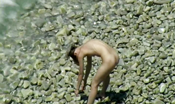 Skinny babe with small tits is getting spotted on the beach