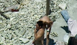 Nudism lovers spotted fully naked on the public beach
