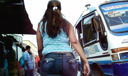 Kinky amateur woman in tight jeans is having Big Ass