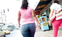 Nice to see an awesome round big booty in blue jeans