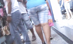 Awesome big booty bitch is walking hot on the street