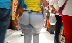 Passionate big booty amateur with nice look and round bums