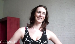 Tricky Cosmid babe in red lingerie is having amazing big boobs