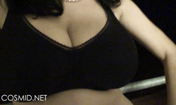 Pigtailed Cosmid brunette is having awesome huge tits and innocent face