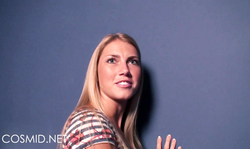 Rich Cosmid milf blonde is talking dirty during the interview