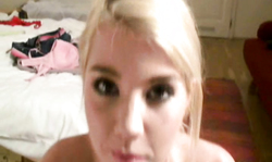 Stunning Cum On Eileen blonde swallows a tasty wiener