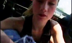 Blonde wife is trying hard to make him cum in her mouth