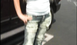 Busty glamour teen teen in blue jeans fucked on pink sofa