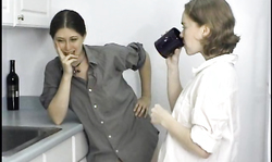 Good-looking amateur vixens are kissing in a dirty way