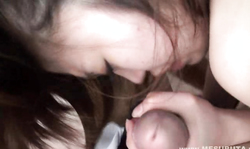 Black-haired Japanese babe is sucking a dick of her boss