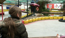 Public sex with a pigtailed young blonde in the missionary pose