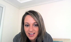 Toned babe Nikki Sims shows her pierced tongue and round ass