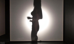 Leggy cutie Nikki Sims is posing like a stripper in the night show