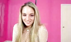 Leggy smiling blondie Nikki Sims strips down like a pro