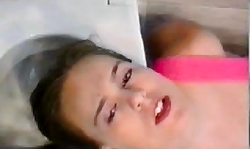 Cumming on the face of a dick-loving brunette Queeny Love