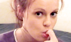 Queeny Love is sensually sucking a loaded rod of her boyfriend