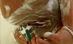 Rebecca More double penetrates her tight crack in the close-up