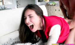 Teen Cheerleader with huge ass gets fucked deep and hard on camera