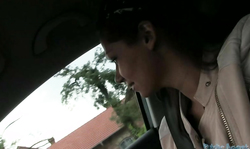 Picked up girl is swallowing a dick after getting payed