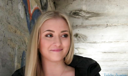 Sweet blonde is giving an amazing head in the video by Public Agent