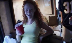 Redhead teen slut is getting in the hardcore Road Gang Bangs