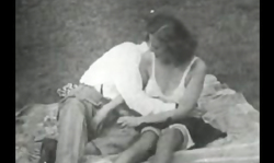 40's outdoor Retro porn with an all-natural brunette