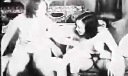 Two Retro girls are riding hard boners in the cowgirl pose