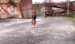 Asian cutie with nice tits masturbates in public place