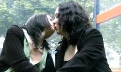 Awesome dark-haired UK flashers are showing off their pussies