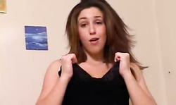 Young Yank My Crank lass with huge tits jerks off a loaded prick