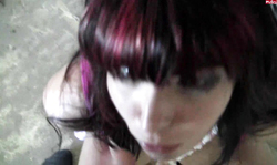 Aische Pervers performs an awesome blowjob down on the knees