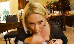 BBW MILF with huge tits sucks and rides a young man