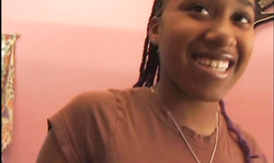 Amateur ebony gets her mouth filled out with a black dick