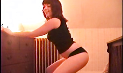 Fake-boobed Amateur Model reveals bottom of her tits