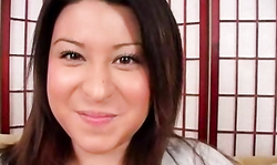 Sexy Asian babe with big tits and angelic face gets a big cock