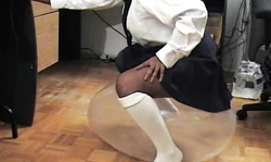 Sexy and young schoolgirl in uniform really likes balloon fetish