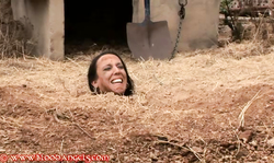 Sweet black-haired lass works as a slave at BDSM farm