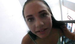 Dick-swallowing cutie Brandi Belle performs a hot blowjob