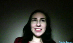 Slender brunette is sucking juicy prick in Public Agent video