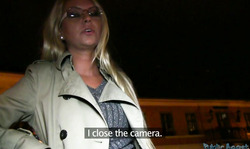 Sexy young blonde being seduced and fucked for cash