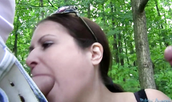 Seduced redhead slut is sucking two horny dicks in the same time