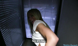 Bleached cutie getting fucked from behind by stranger